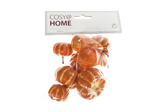 cosy & trendy POMPOEN SET8 ORANJE KUNSTSTOF 3 3X3 3XH3 3