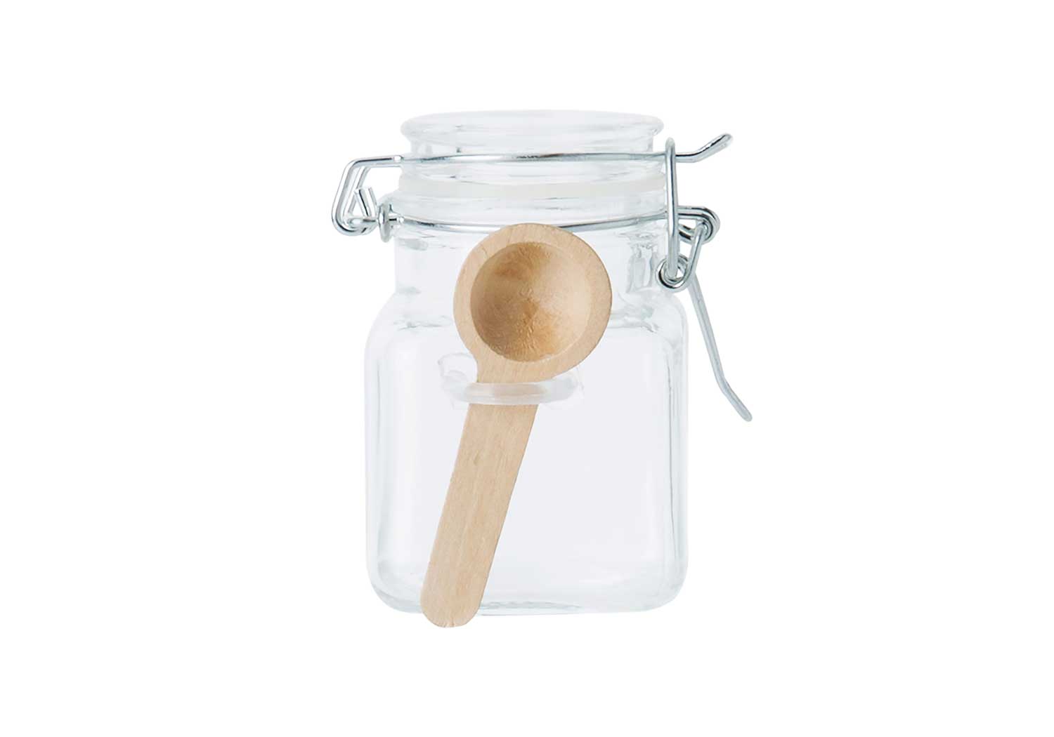 Cosy & Trendy POTJE IN GLAS 10CL - HOUTEN LEPELTJE 6.8X5.2X7.8