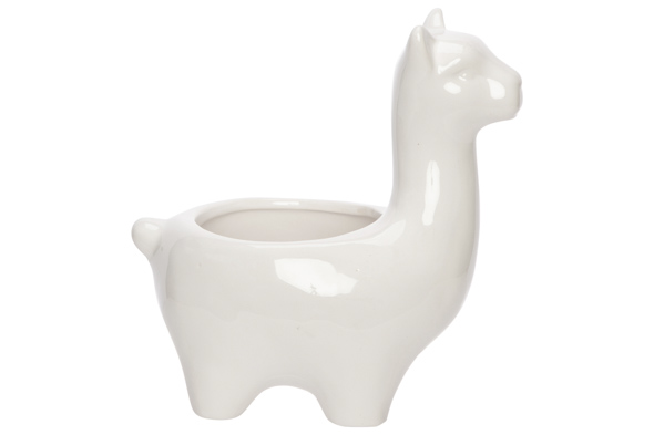 cosy & trendy POTJE LLAMA WIT 15X9XH18CM ROND DOLOMITE