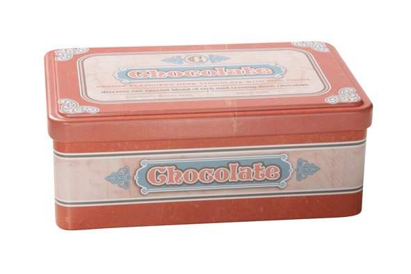cosy & trendy RETRO VOORRAADDOOS CHOCOLATE 18.4X11.5X H7.2CM