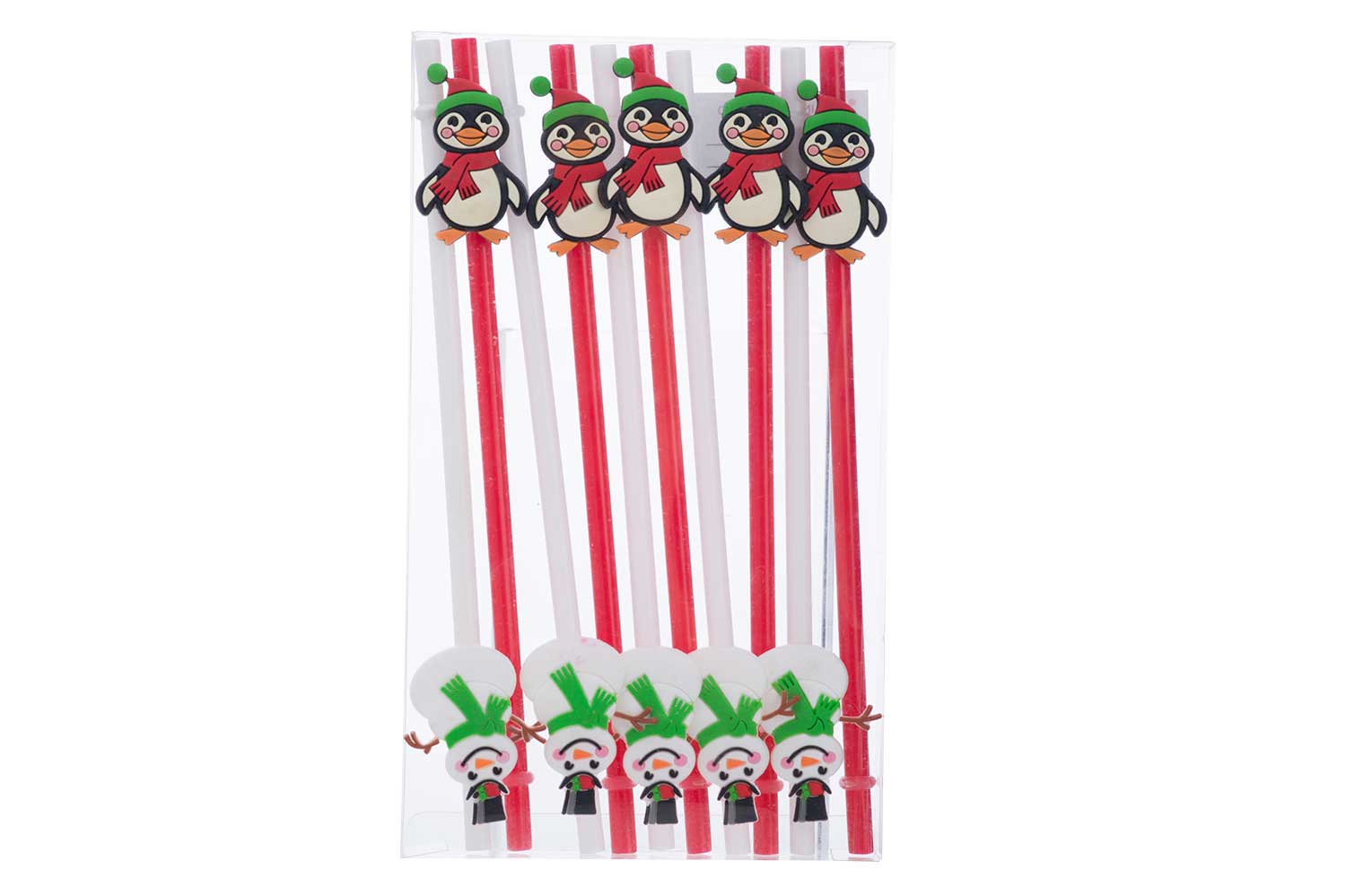 Cosy & Trendy RIETJE SNEEUWMAN-PINGUIN SET10 HERBRUIKBAAR