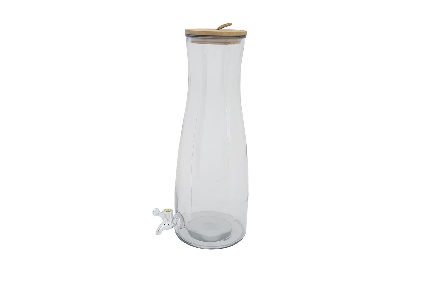 cosy & trendy SAPDISPENSER GLAS HOUTEN DEKSEL H 42 CM- INHOUD 4.7 L