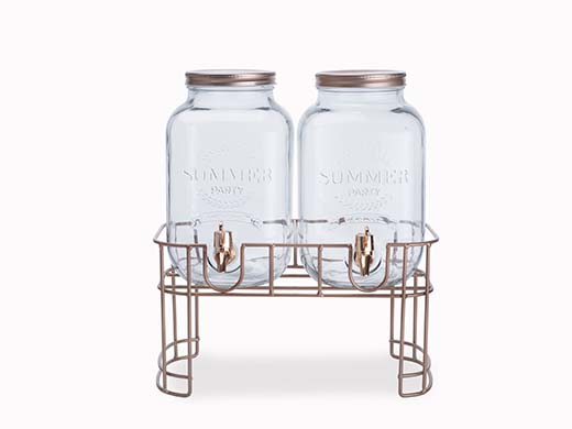 cosy & trendy SAPDISPENSER MET VOET 2X3 5L SET2 13.5X20XH25CM - HOUDER 34X18XH18.5CM