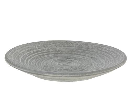 cosy & trendy SCHAAL STRIPED GRIJS 30X30XH4CM ROND AAR DEWERK