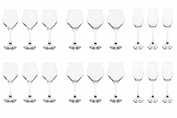 cosy & trendy SERVICE 18 VERRES STYLE VIN CHAMP 6 PERS