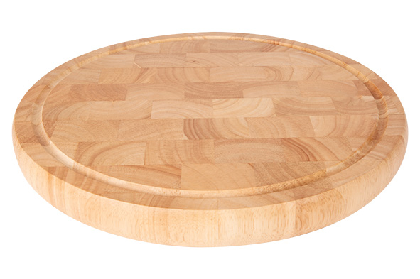 cosy & trendy SNIJPLANK MET GROEF D33XH3CM ROND RUBBER HOUT