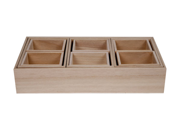 cosy & trendy SORTEERBAKJES SET10 PLN HOUT 30X15XH6CM