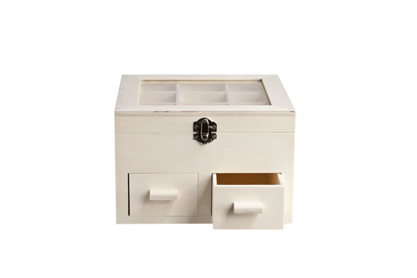 cosy & trendy SORTEERKIST GLS HOUT 20X20X13CM BEWERKBAAR