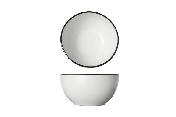 cosy & trendy SPECKLE WHITE KOMMETJE D14XH7.2CM ZWARTE BOORD