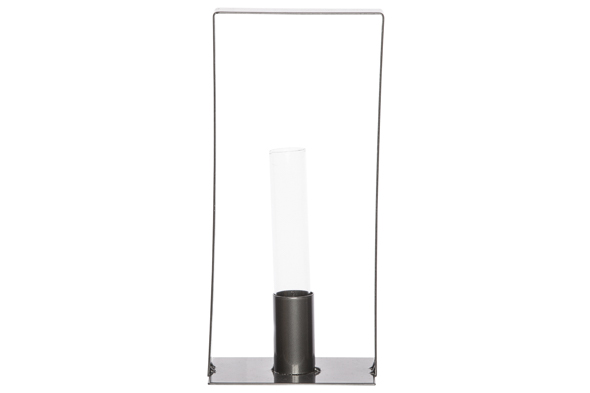 cosy & trendy STAANDER 1X GLASS TUBE D2.5-H15CM GRIJS 11X8XH25CM RECHTHOEK METAAL