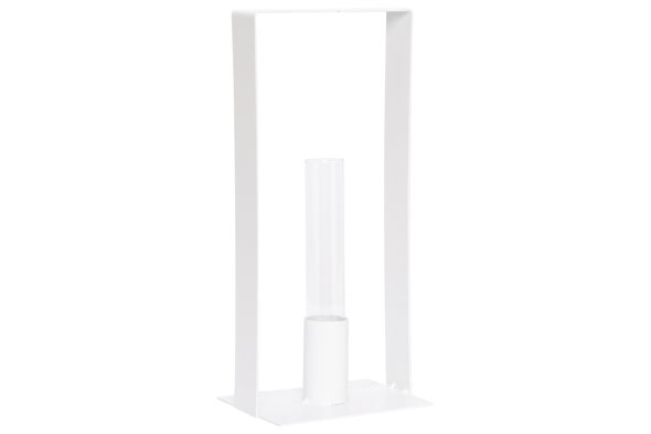 cosy & trendy STAANDER 1X GLASS TUBE D2.5-H15CM WIT 11 X8XH25CM RECHTHOEK METAAL