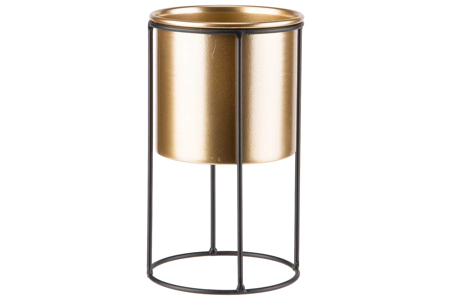 cosy & trendy STAANDER GOLD POT D10 5 X H10 CM ZWART 1 1X11XH18 5CM ROND METAAL