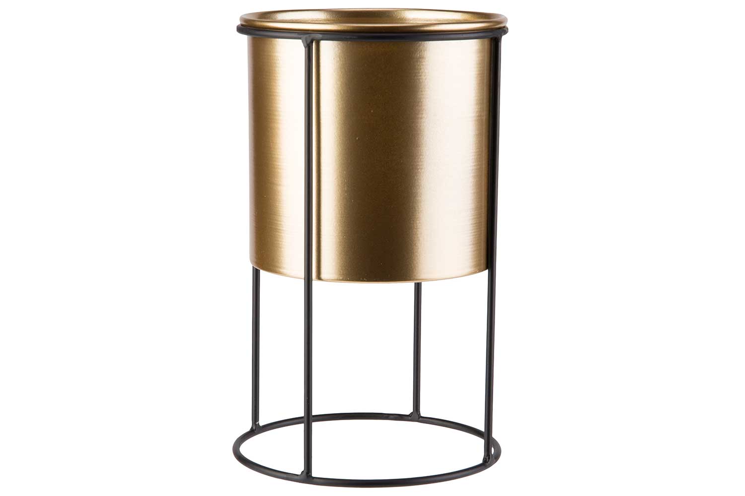 cosy & trendy STAANDER GOLD POT D18 5 X H14 5 CM ZWART 18 5X18 5XH30 5CM ROND METAAL