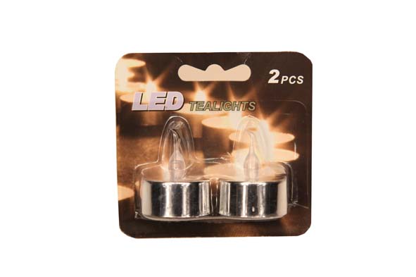 cosy & trendy THEELICHT SET2 LED ZILVER OP KAART INCL 2 CR2032 BATT
