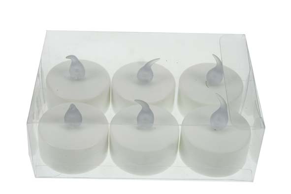 cosy & trendy THEELICHT SET6 LED WIT IN PVC BOX INCL.6 CR2032 BATT