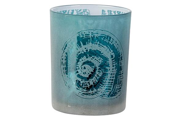 cosy & trendy THEELICHTHOUDER SHELL BLAUW D10XH12CM GL AS