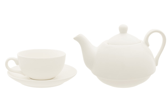 cosy & trendy THEEPOT WIT MET TAS EN ONDERTAS - FILTER THEEPOT 42CL - TAS 34CL - ONDERTAS D17C