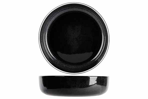 cosy & trendy TITANIUM BLACK DIEP BORD D18XH4 7CM 84CL - MET WIT RANDJE