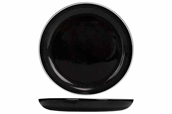 Cosy & Trendy TITANIUM BLACK PLAT BORD D27CM MET WIT RANDJE