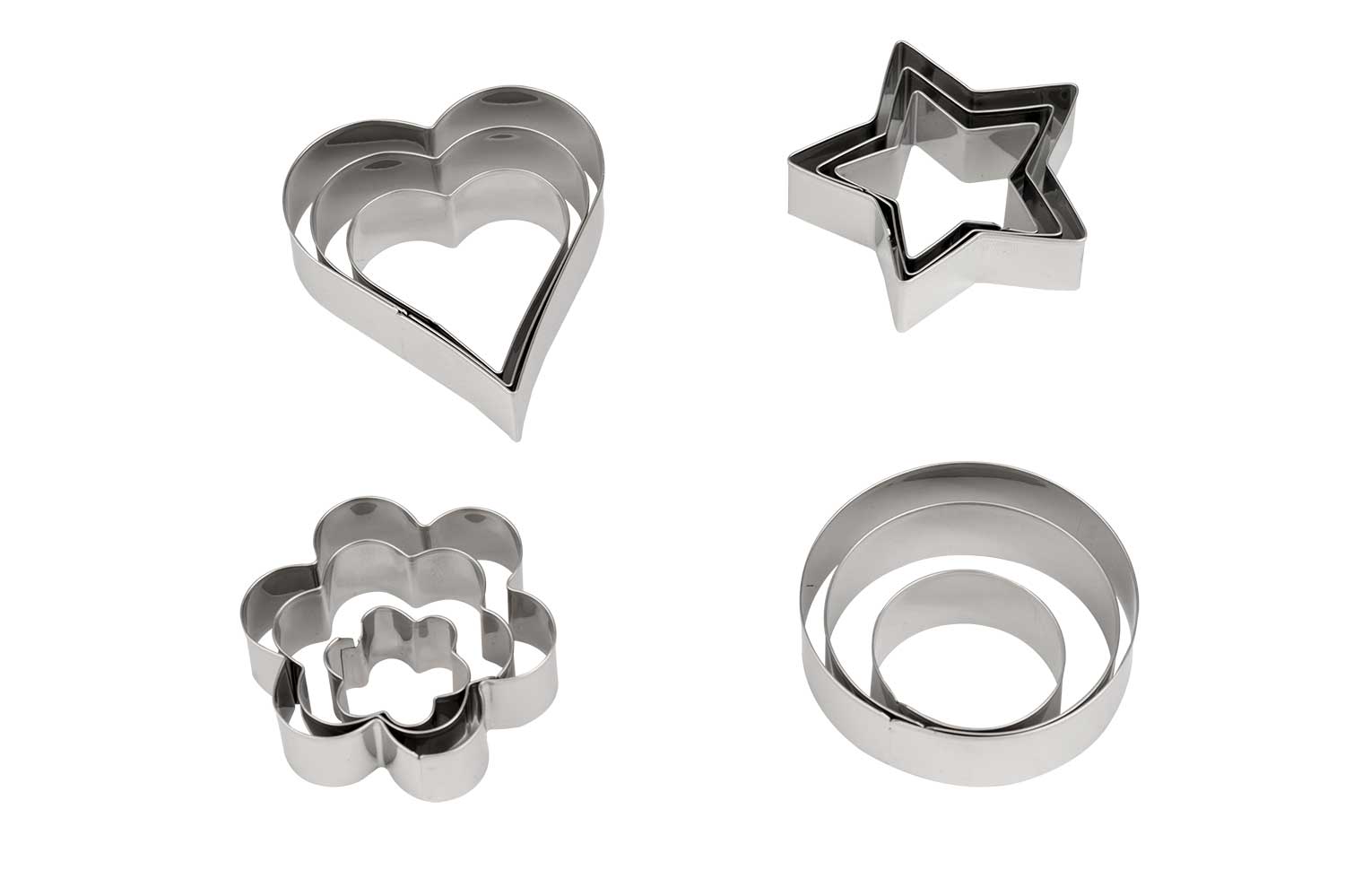 cosy & trendy UITSTEEKVORM SET12 HART-STER-ROND-BLOEM 3.1-8.1CM H2CM