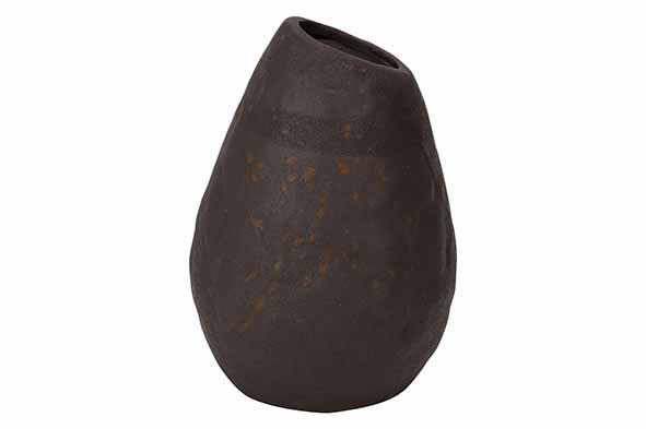 cosy & trendy VAAS ANTIQUE FINISH ZWART 14X14XH21CM LA NGWERPIG AARDEWERK