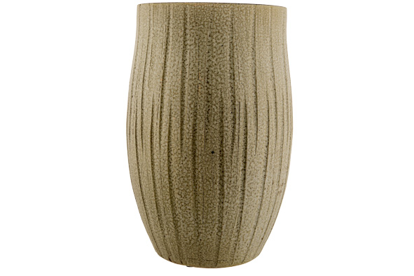 cosy & trendy VAAS BLACK INSIDE GROEN 25X25XH40CM ROND AARDEWERK