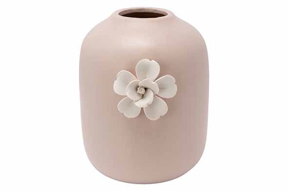 cosy & trendy VAAS FLOWER TAUPE 13 6X12 2XH15 2CM ROND PORSELEIN