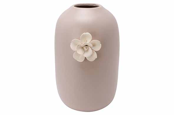 cosy & trendy VAAS FLOWER TAUPE 15 2X13 8XH21 5CM ROND PORSELEIN