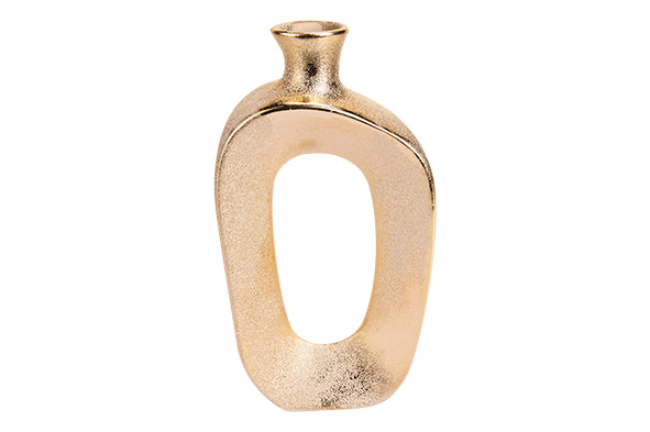 cosy & trendy VAAS LARGO GOUD 13X5 7XH27CM LANGWERPIG KERAMIEK