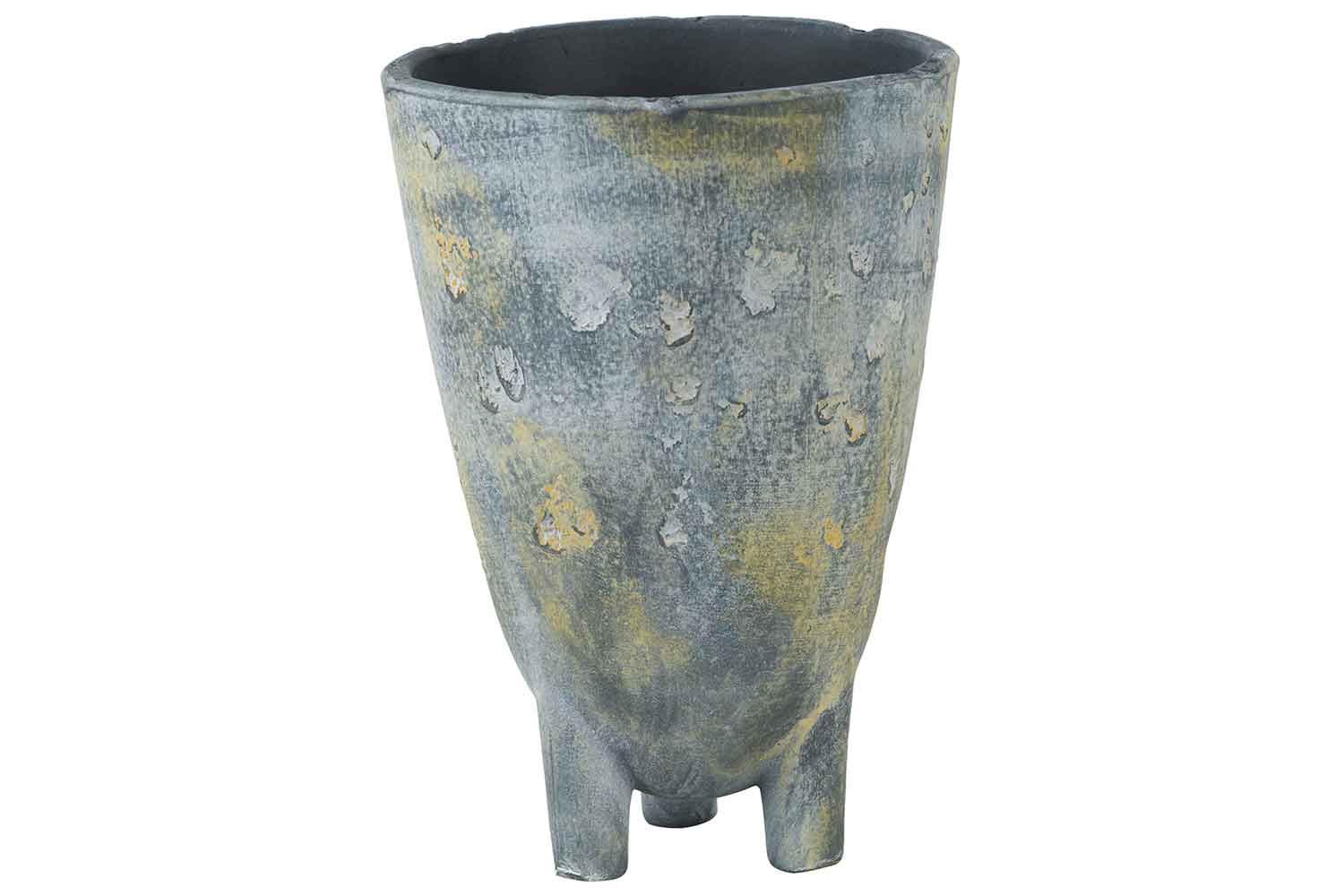 cosy & trendy VAAS ON FEET TREVI GRIJSGROEN 16X16XH25C M ROND AARDEWERK