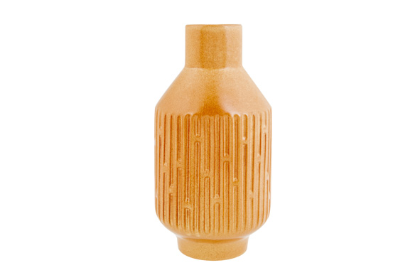 cosy & trendy VAAS PATTERN HONEY AMBER 13 5X13 5XH25CM ROND AARDEWERK