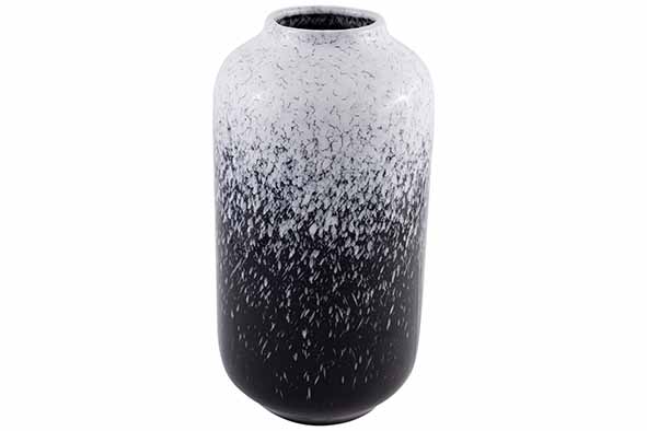 cosy & trendy VAAS RAIN ZWART-WIT 16X16XH30 7CM ROND K ERAMIEK