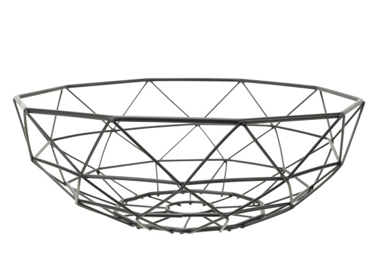 cosy & trendy VIDAR FRUITMAND ZWART 27 5X27 5XH9CM RON D METAAL
