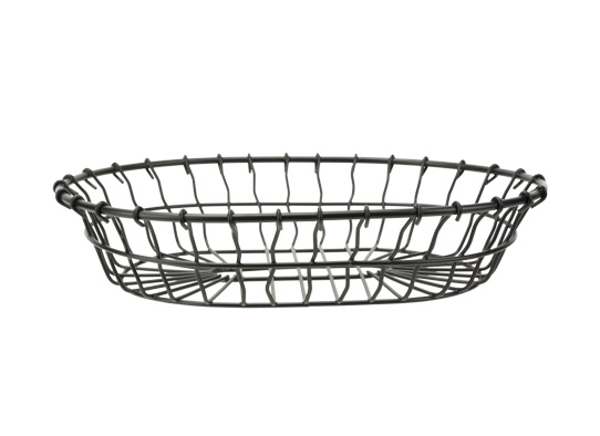 cosy & trendy VIGGO FRUITMAND ZWART 28X20XH6CM OVAAL M ETAAL