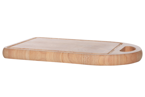 cosy & trendy VLEESPLANK MET HANDVAT 40X25XH3CM RECHTH OEK RUBBERWOOD