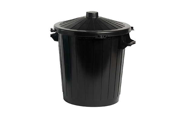 Cosy & Trendy VUILBAK MET DEKSEL ZWART 50L 55X49XH58CM 55X49XH58CM