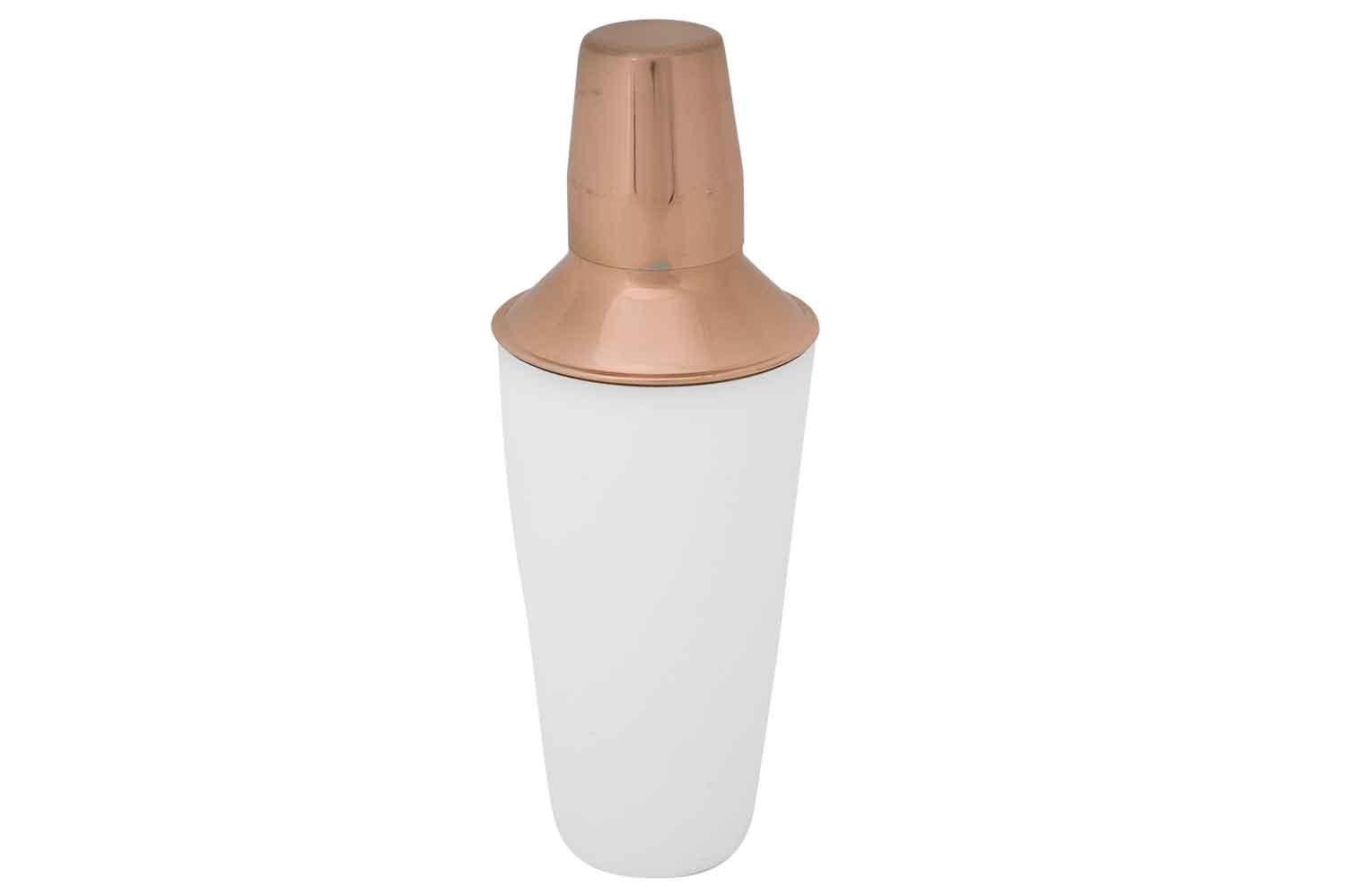 cosy & trendy WHITE-COPPER SHAKER 750ML D9.5X26CM WHITE OUTSIDE - COPPER INSIDE