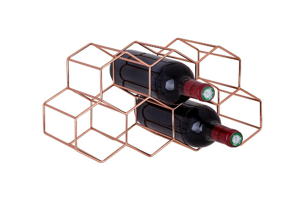 cosy & trendy WIJNFLESREK KOPER 37.5X15X16CM - 7 FLESS EN