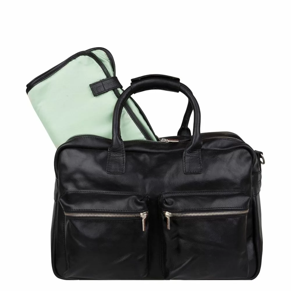 Cowboysbag Cowboysbag The Diaper Bag Mint Inside Black & Mint Inside