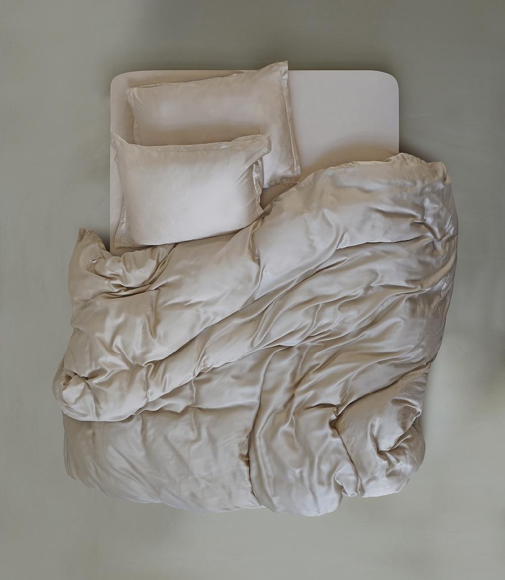 crisp sheets Beddengoed Set | Satijn Tencel™ Oat Milk