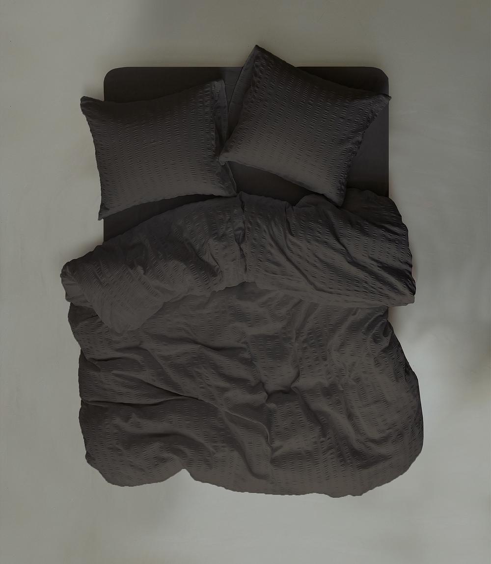 crisp sheets Beddengoed Set | Smooth Waffle Grey Brown