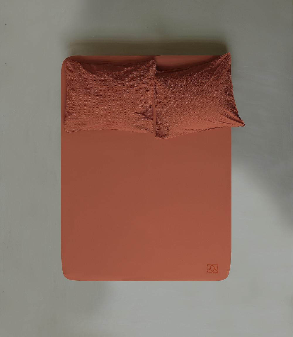 crisp sheets Hoeslaken | Perkal Katoen Terra Cotta