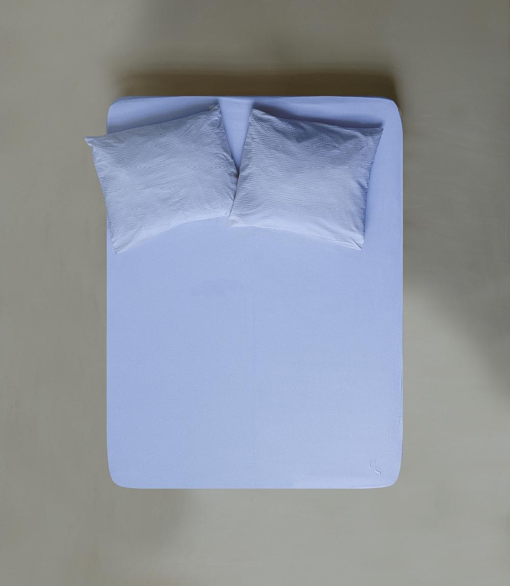 crisp sheets Hoeslaken | Perkal Tencel™ Grey Blue
