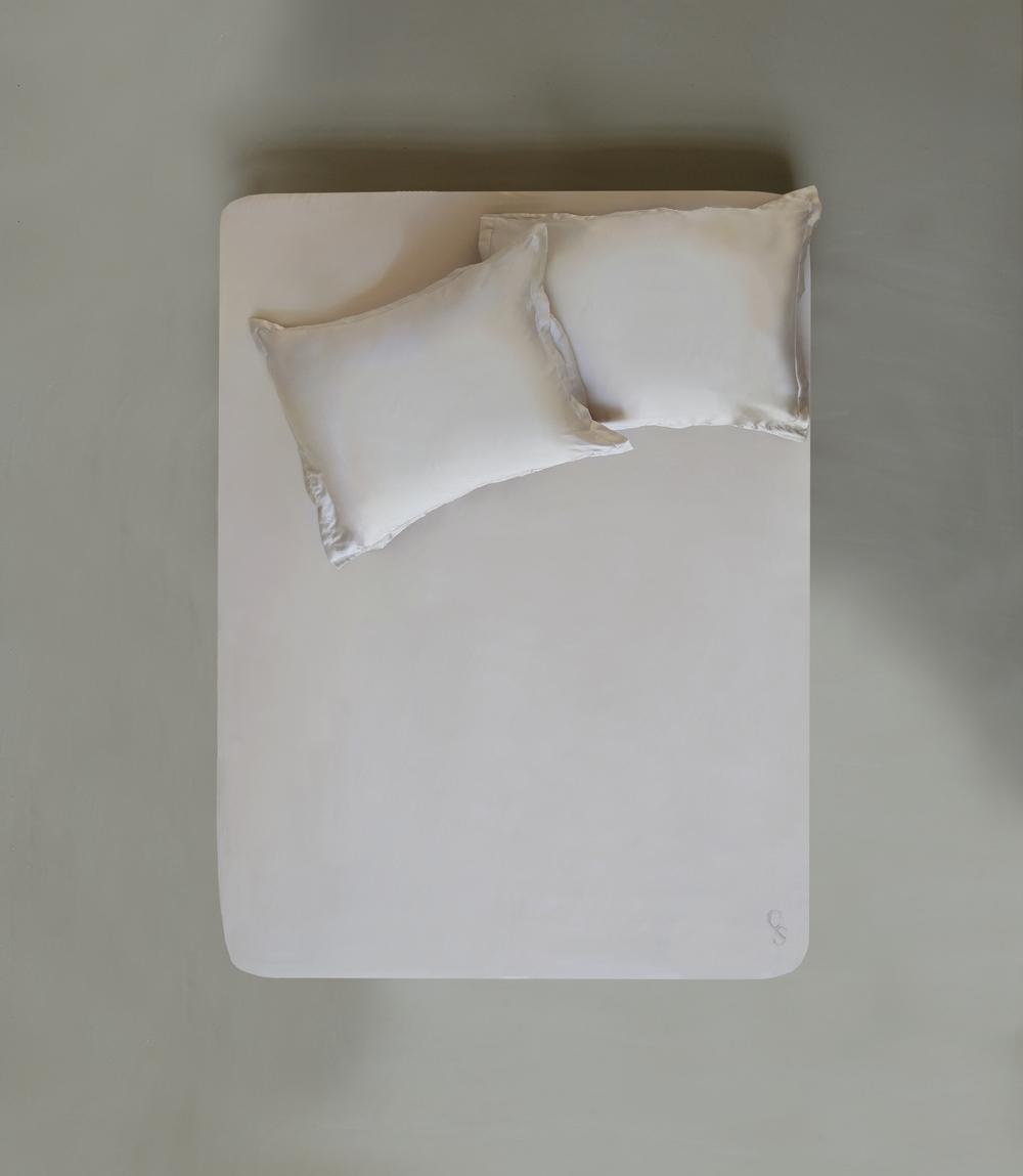 crisp sheets Hoeslaken | Satijn Tencel™ Oat Milk