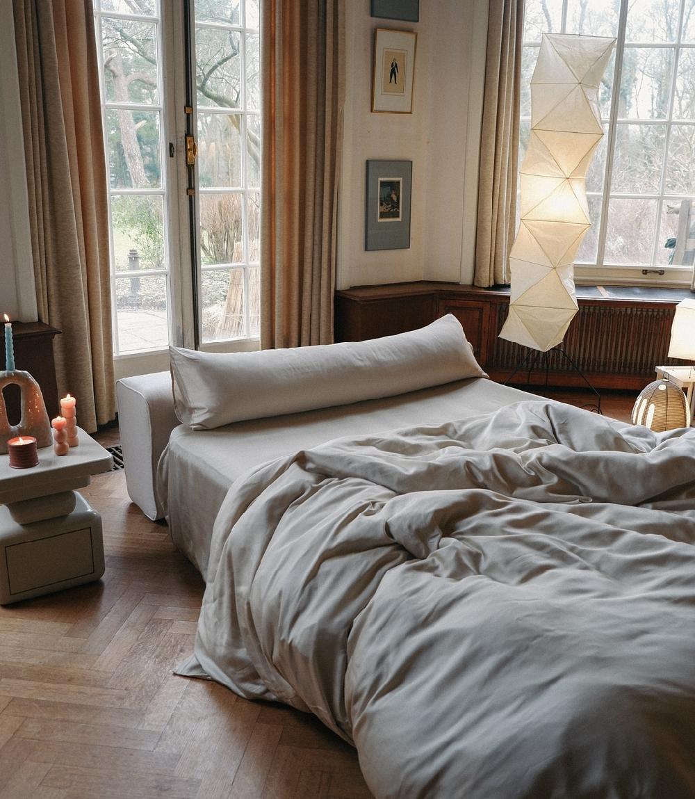 Crisp Sheets Dekbedovertrek | Satijn Tencel™ Oat Milk