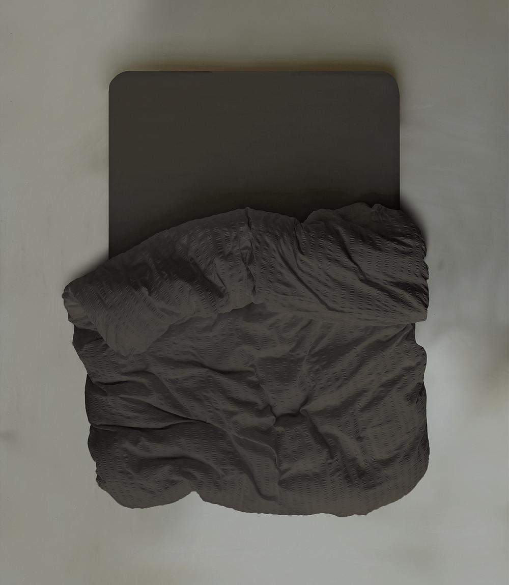 crisp sheets Dekbedovertrek | Smooth Waffle Grey Brown