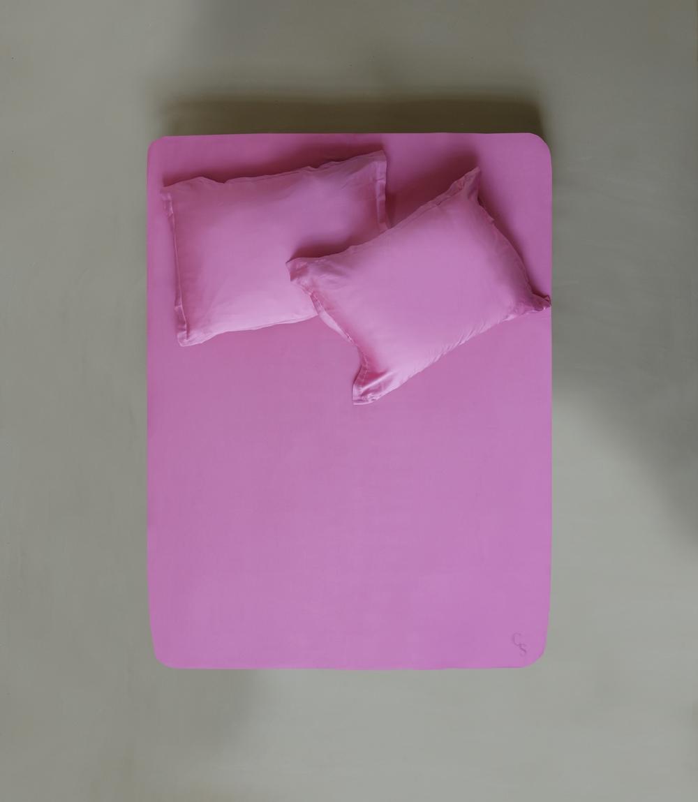 crisp sheets Hoeslaken | Satijn Tencel™ Sunset Pink