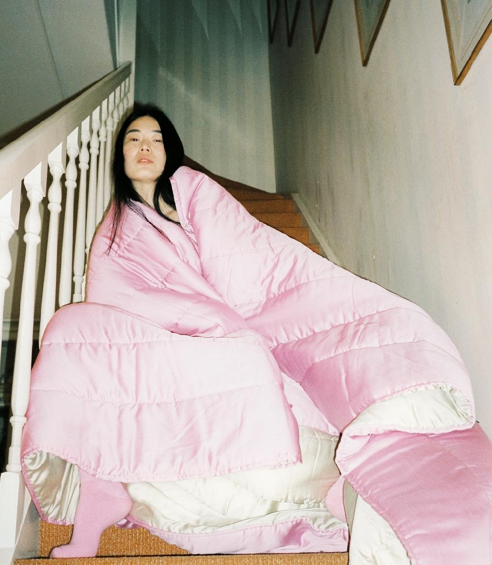 Crisp Sheets Quilt | Satijn Tencel™ Sunset Pink/Oat Milk