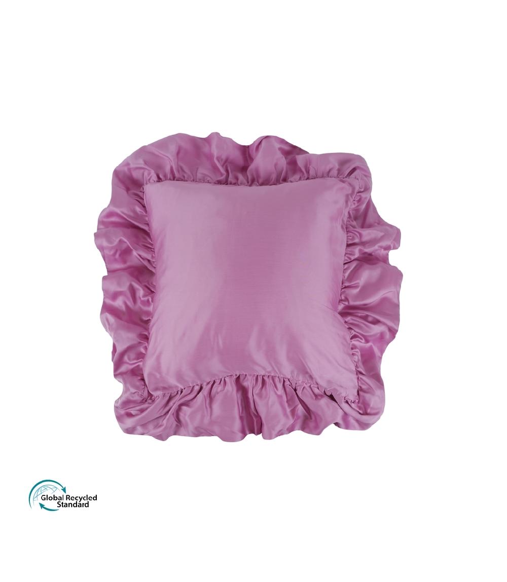crisp sheets Sierkussen met Ruches | Satijn Tencel™ Sunset Pink