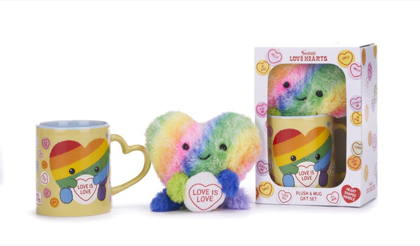 Love Hearts Cadeauset Regenboog Hart - Love Is Love - Mok En Knuffel